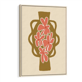 Obraz w ramie 70x100 - Rozbijające Formy - abstrakcyjny plakat, kwiaty na wazonie - rama drewno