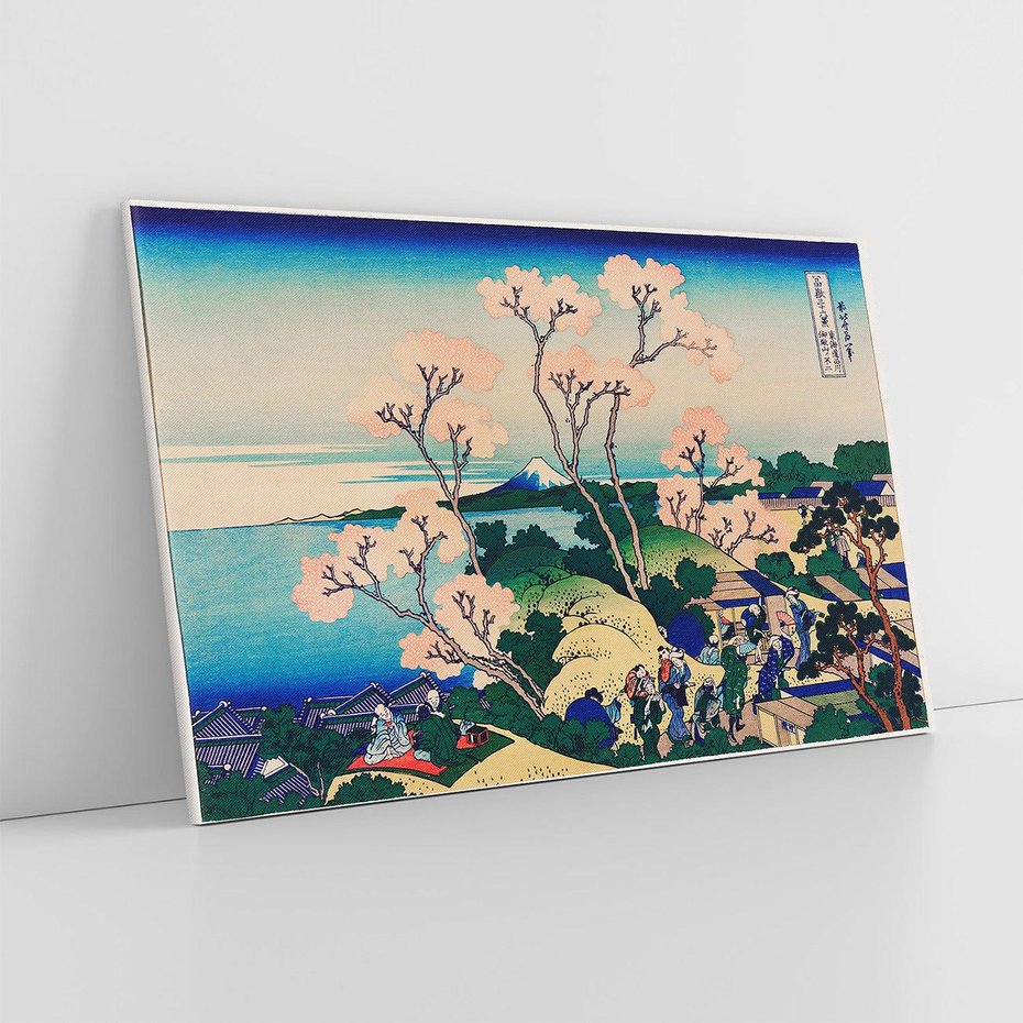 Obraz na płótnie 120x80 - "Goten-Yama Hill, Shinagawa on the Tokaido" Katsushika Hokusai - Reprodukcja - reprodukcja, obraz na płótnie