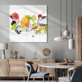 Obraz na płótnie 40x40 - Świeżość letnich owoców - woda, owoce