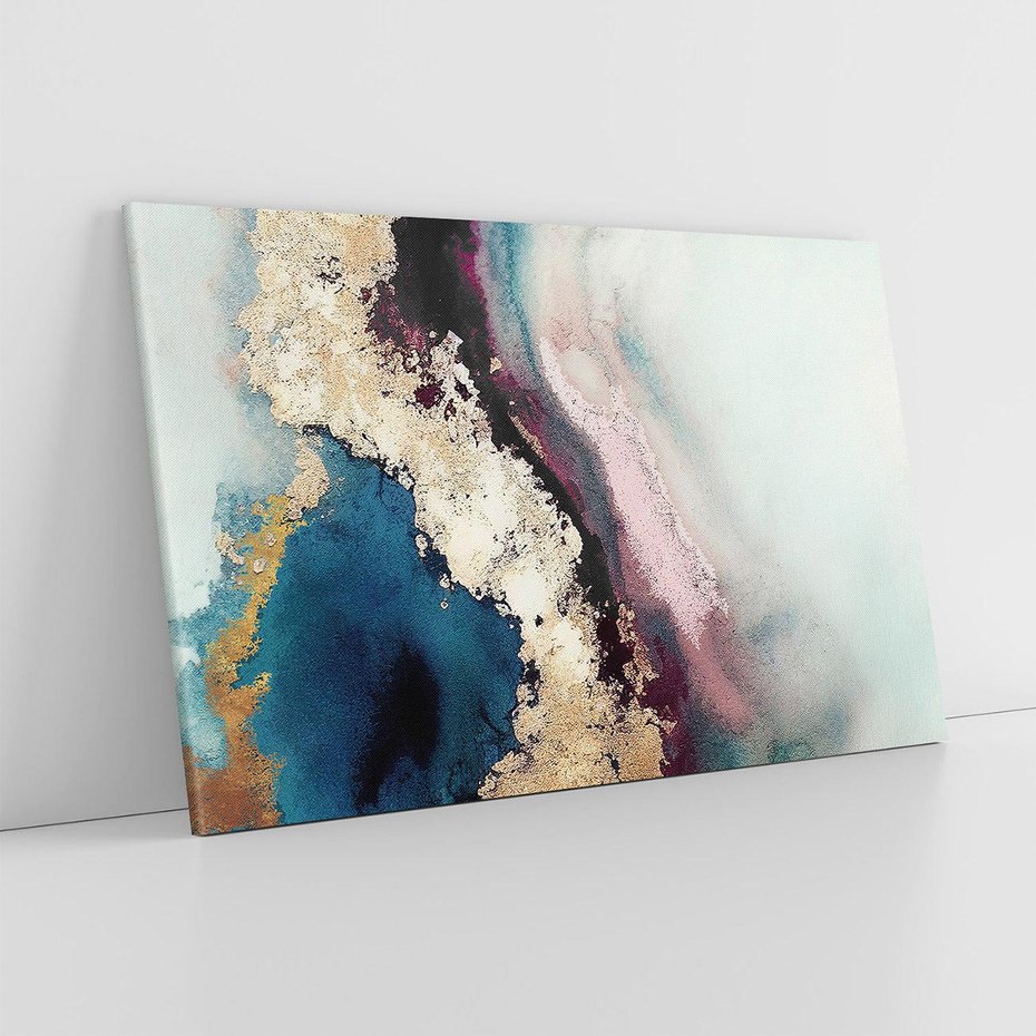 Obraz na płótnie 100x70 - Elegancki Impuls - abstrakcyjne plamy, rozlana farba