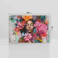Obraz na płótnie 100x70 - Z Głową w Kwiatach - obraz olejny, sztuka nowoczesna