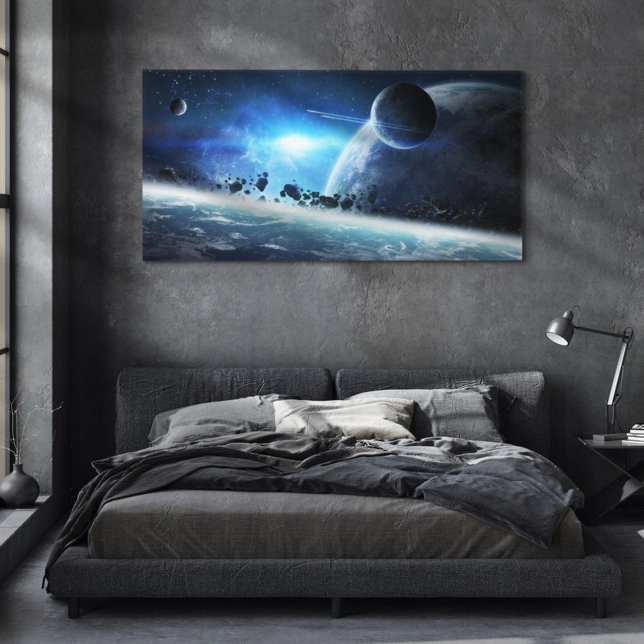 Obraz na płótnie 120x60 - Ziemia w Kosmosie - ziema, kosmos