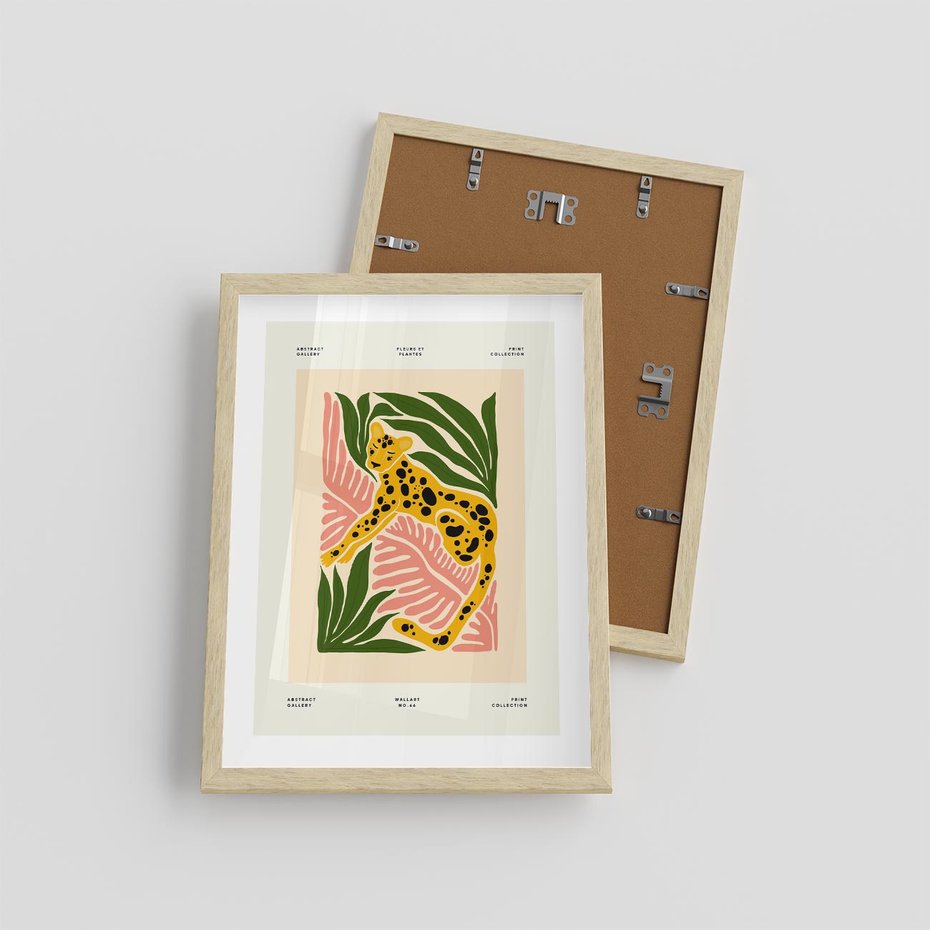 Plakat w ramie 30x40 - Rozkwitające Odbicia - nowoczesny plakat, gepard - rama drewno