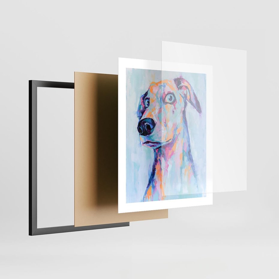 Plakat w ramie 40x50 - Cześć! Jak się Masz? - obraz olejny, zabawna sztuka - rama czarna