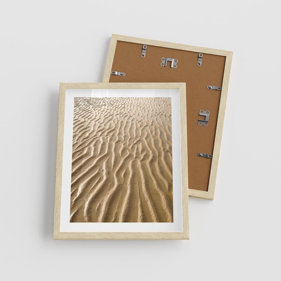 Plakat w ramie 40x50 - Piasek i Nieskończoność - pustynia, piasek - rama drewno