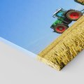 Obraz na płótnie 70x50 - Ruralne żniwa - traktor, przyczepa
