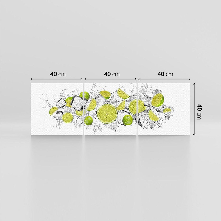 Obraz na płótnie 120x40 - Rześkość i smak - limonki, lód