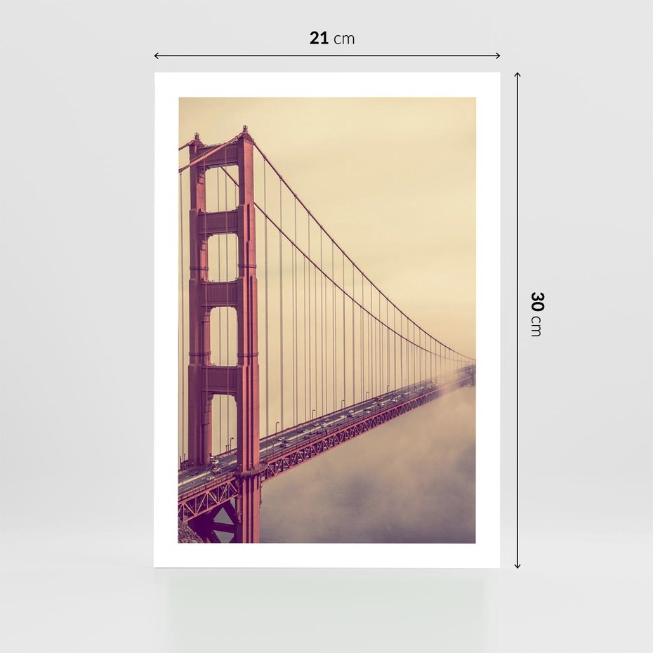 Plakat bez ramy 21x30 - Most w mgle z perspektywą - most, perspektywa