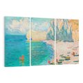 Obraz na płótnie 120x80 - "The Beach and the Falaise d'Amont" (1885) Claude Monet - Reprodukcja - reprodukcja, obraz na płótnie