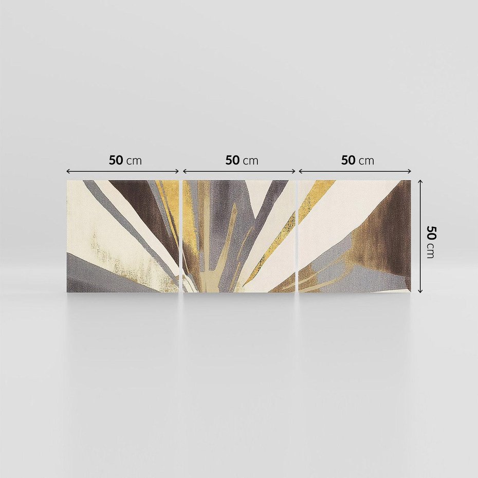 Obraz na płótnie 150x50 - Szept roślinnych emocji - olejna abstrakcja, złoto i brąz