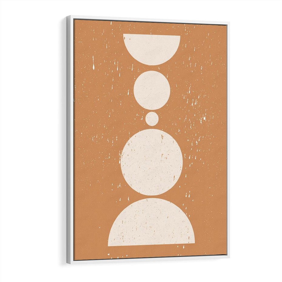 Obraz w ramie 50x70 - Podróżne Echa - mid century styl, nowoczesna grafika - rama biała