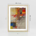 Plakat w ramie 30x40 - Abstrakcja olejna - kształty i kolory - abstrakcja, olejna - rama drewno