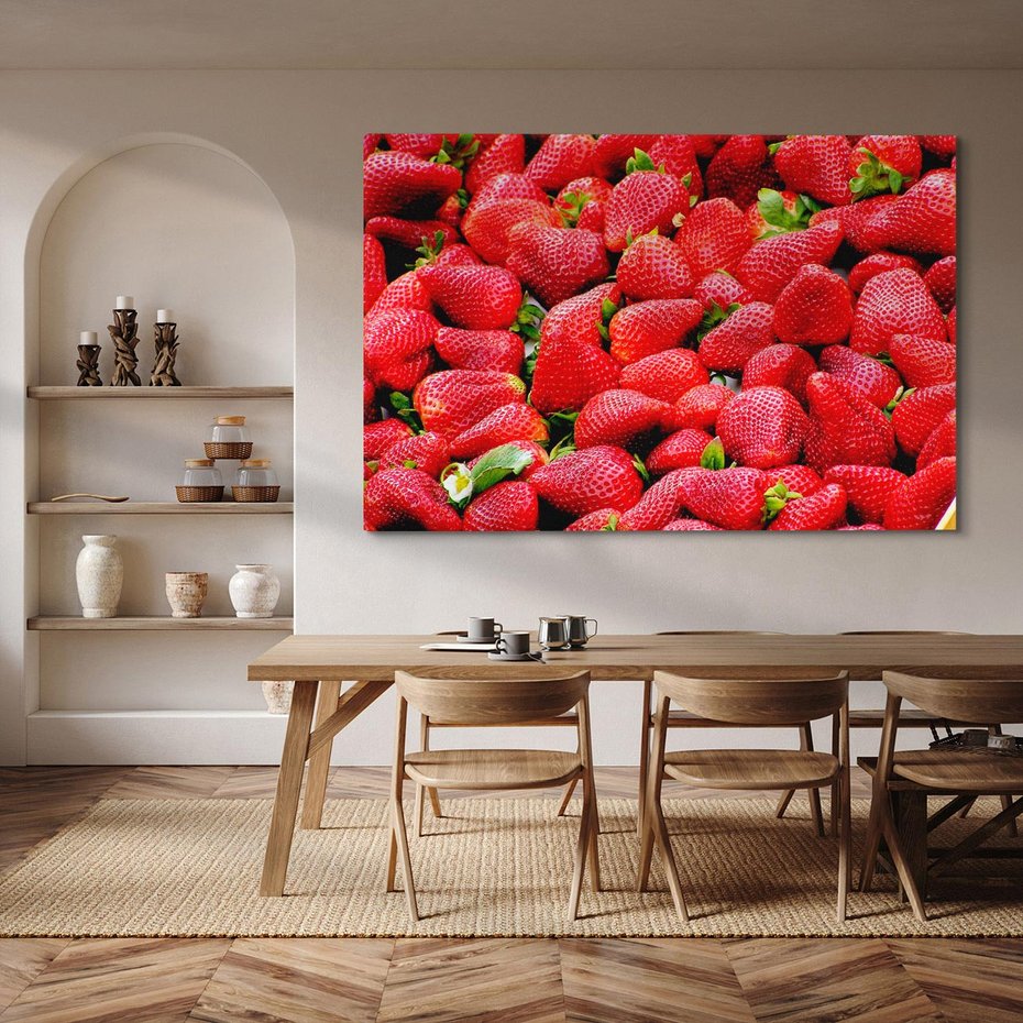 Obraz na płótnie 120x80 - Truskawki Czerwone Kropki Uczuć - truskawki, owoce