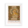 Plakat w ramie 50x70 - Mucha: Reprodukcja i Typografia na Plakacie - reprodukcja, alfons mucha - rama biała
