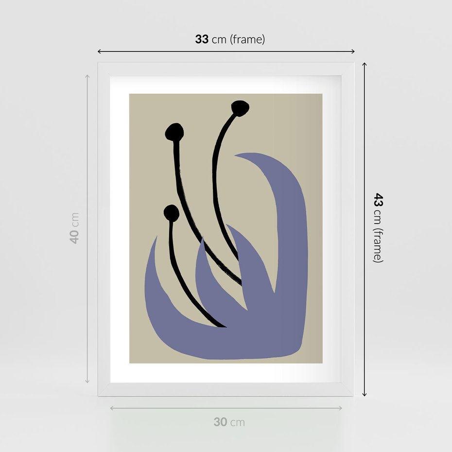 Plakat w ramie 30x40 - Bezgraniczne Przenikanie - minimalizm, boho plakat - rama biała