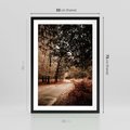 Plakat w ramie 50x70 - Magia Jesieni: Pejzaż Parku w Odcieniach Żółci - jesień, park - rama czarna