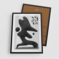 Plakat w ramie 50x70 - Abstrakcja w Monochromii - nowoczesna grafika, abstrakcja - rama czarna