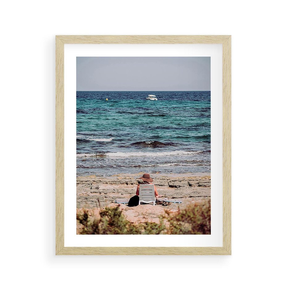 Plakat w ramie 40x50 - Relaks na Plaży - wakacje, plaża - rama drewno