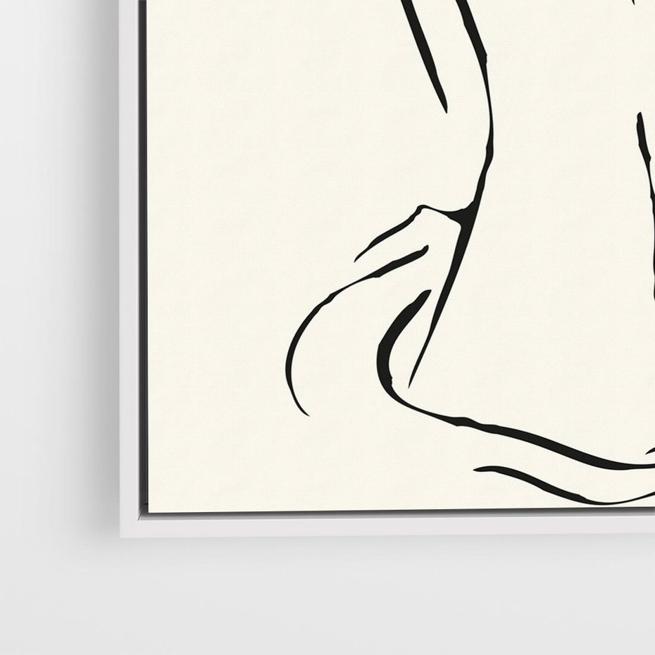 Obraz w ramie 80x80 - Migotliwa Symfonia - kobieta akt, minimalizm - rama biała