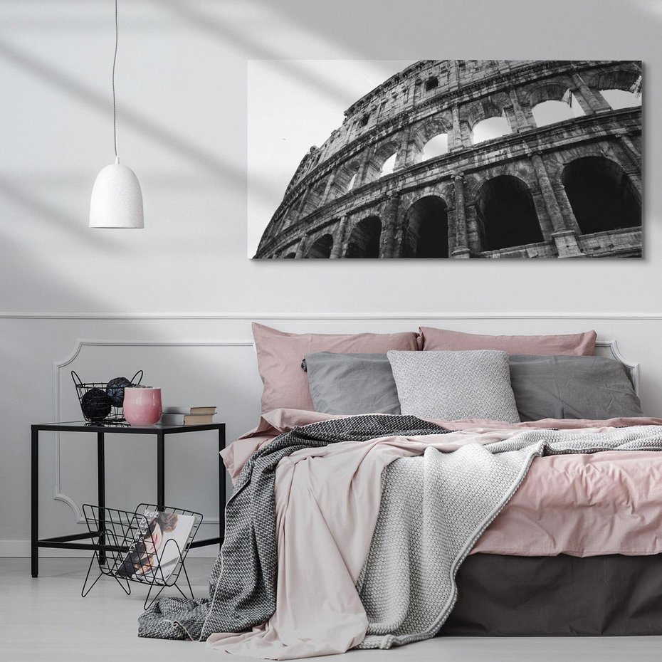Obraz na płótnie 100x50 - Koloseum w Czarnej Bieli - antyczna architektura, koloseum