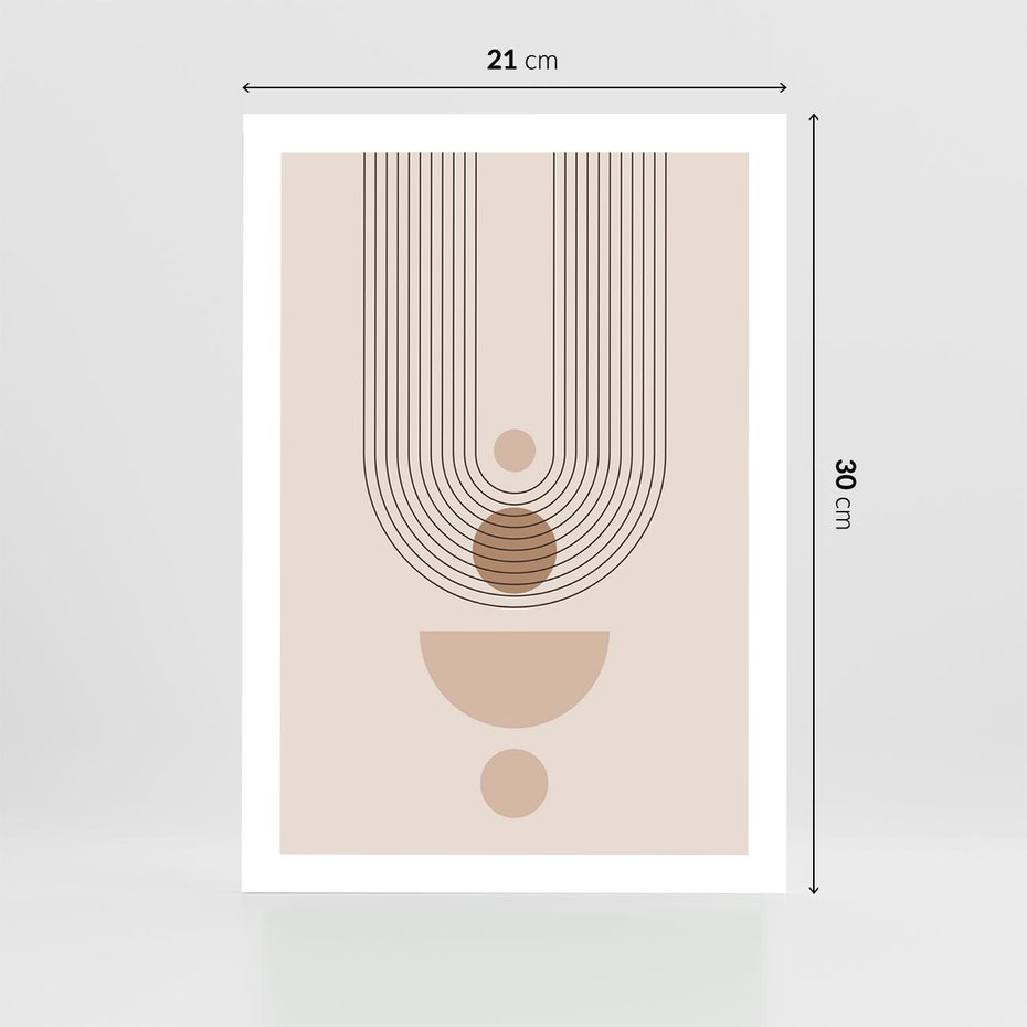 Plakat bez ramy 21x30 - Strukturalne Kształty Postępu - boho plakat, minimalizm