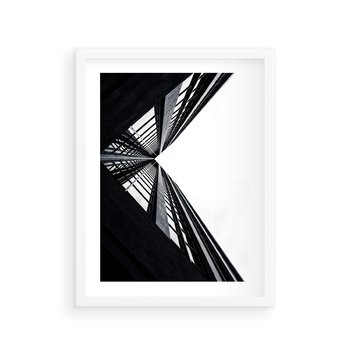 Plakat w ramie 50x70 - Nowoczesność w Linii - architektura, proste linie - rama biała