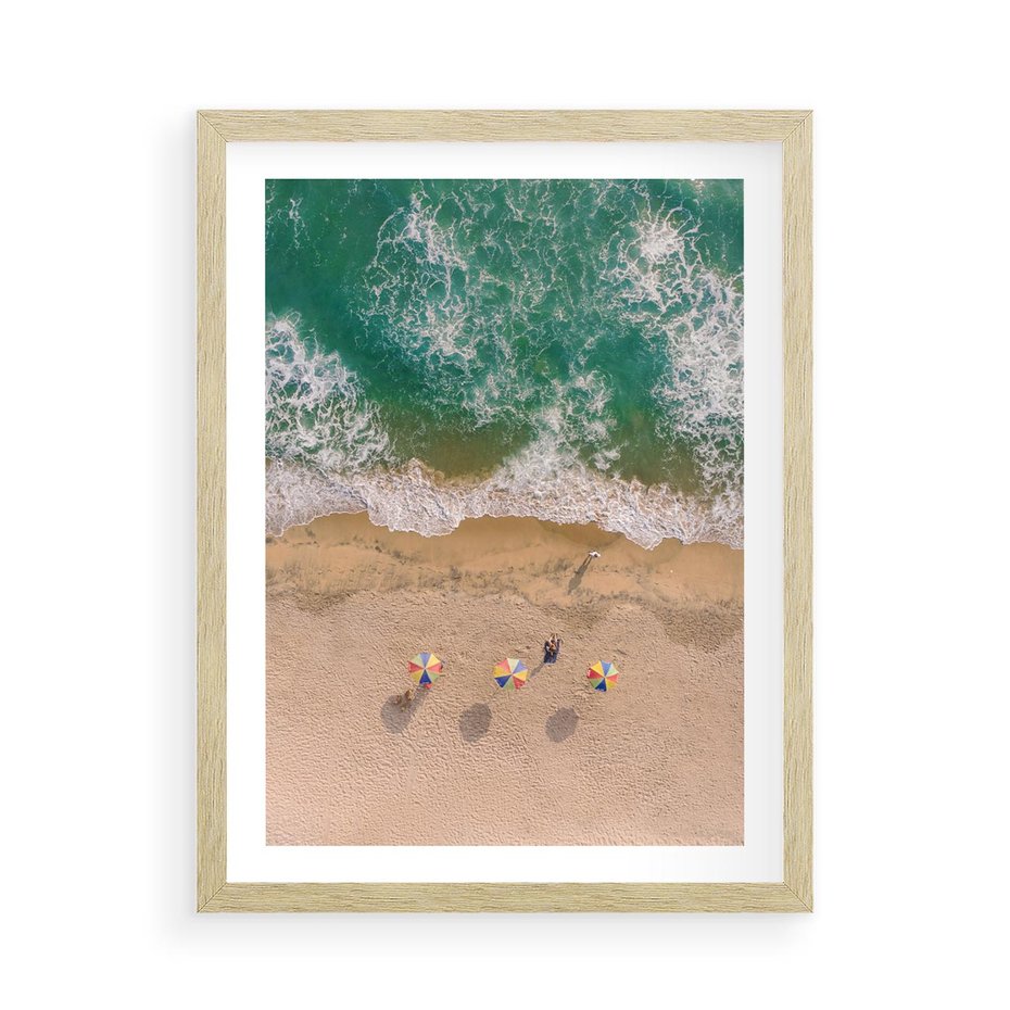 Plakat w ramie 50x70 - Letnie Wakacje na Horyzoncie - plaża, morze - rama drewno