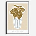 Obraz w ramie 50x70 - Rytmy Nowych Wizji - abstrakcyjne liście, tropikalne w wazonie - rama czarna