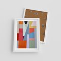 Plakat w ramie 30x40 - Migotliwe Nastroje Kształtów - różne geometryczne formy, olejny obraz - rama biała
