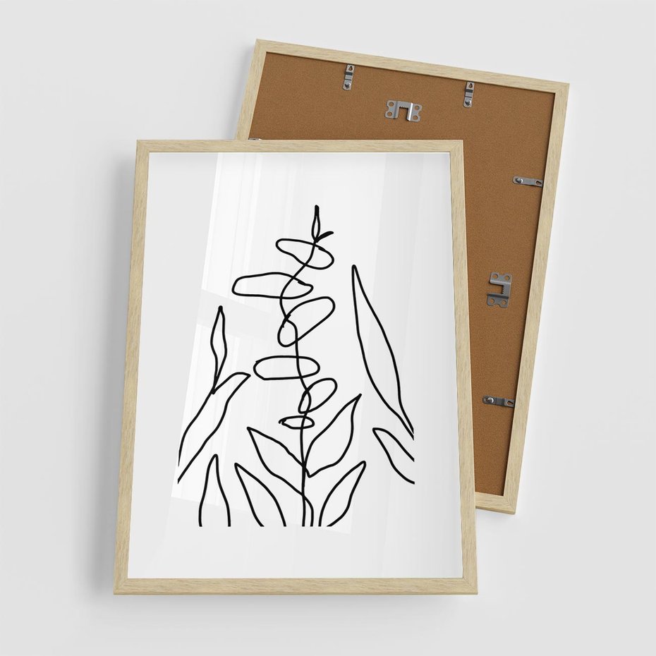 Plakat w ramie 50x70 - Konturem Naznaczone - mroczna sztuka, minimalizm - rama drewno