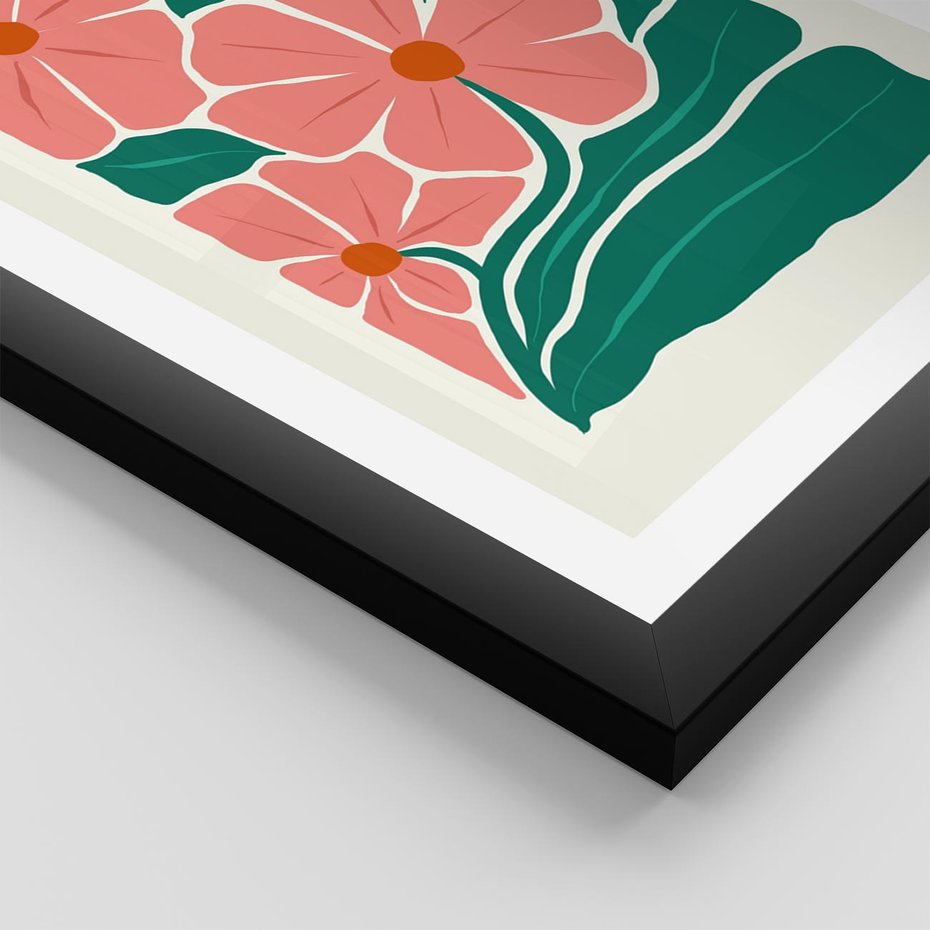 Plakat w ramie 30x40 - Energiczne Opowieści - kwiaty, sztuka nowoczesna - rama czarna