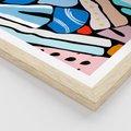 Plakat w ramie 50x70 - Kolory Na Czerni - abstrakcyjne formy, komiksowy styl - rama drewno