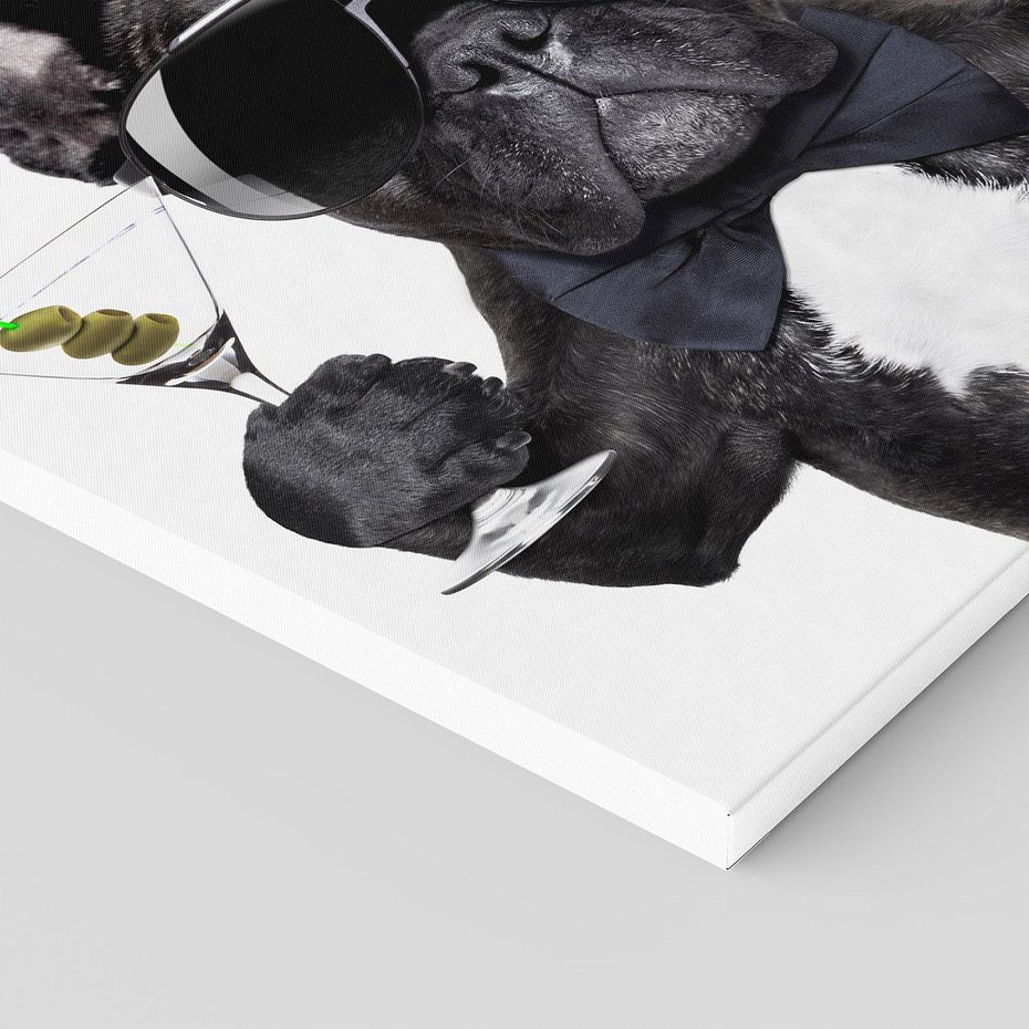 Obraz na płótnie 80x80 - Boxer Drink Zabawa - pies, boxer