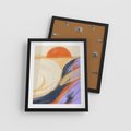 Plakat w ramie 40x50 - Pomarańczowy Horyzont - pastelowy krajobraz, nowoczesny plakat - rama czarna