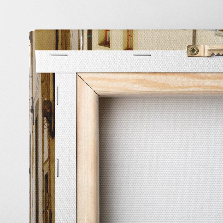 Obraz na płótnie 50x70 - Uliczka: perspektywa miejskiego krajobrazu - uliczka, perspektywa