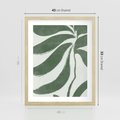 Plakat w ramie 40x50 - Zieleń Wewnętrznego Spokoju - zielony plakat, roślinne inspiracje - rama drewno