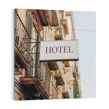 Obraz na płótnie 30x30 - Magiczne Spacery - hotel, uliczka