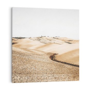 Obraz na płótnie 60x60 - Refleksyjny taniec myśli - pustynny krajobraz, odcienie sepii