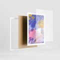 Plakat w ramie 50x70 - Rozbijające Plamy - abstrakcyjny plakat, pastelowe kolory - rama biała