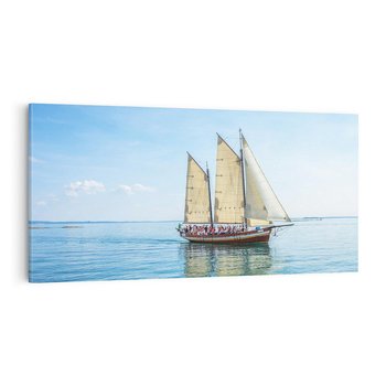 Obraz na płótnie 140x70 - Statek żaglowy na morzu - statek, żagowiec