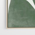 Obraz w ramie 70x100 - Oaza Harmonii - abstrakcyjny kształt, zielony plakat - rama drewno