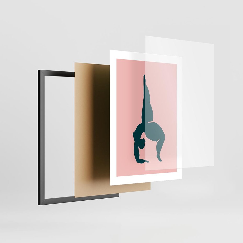 Plakat w ramie 30x40 - Zaklęte Wzory - abstrakcja, kobieca sylwetka - rama czarna