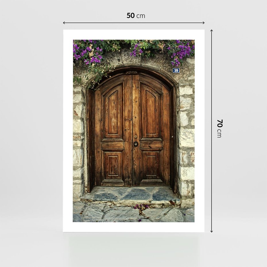 Plakat bez ramy 50x70 - Tajemnicze stare drzwi - stare, drzwi