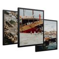 Zestaw obrazy w ramie 30x40 galeria - Morze, wakacje, podróż, łodzie - rama czarna