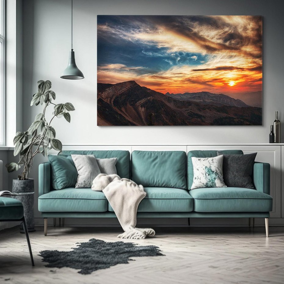 Obraz na płótnie 120x80 - Górski pejzaż w harmonii - góry, krajobraz