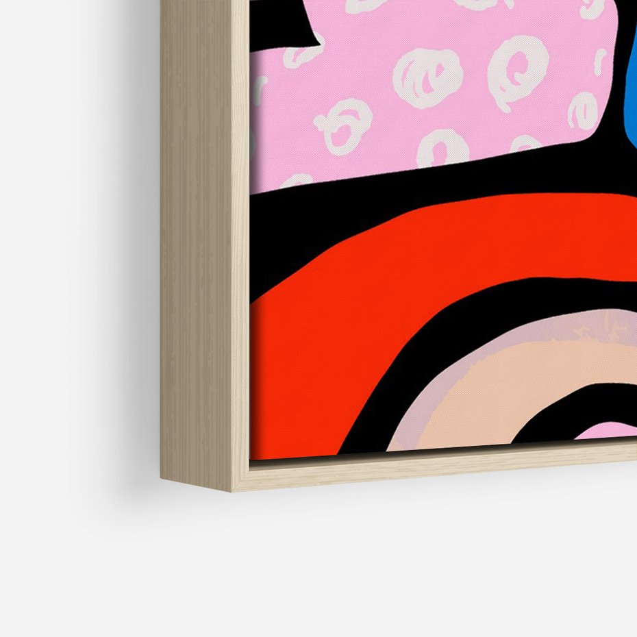 Obraz w ramie 50x70 - Kolory Komiksu - abstrakcyjne formy, komiksowy styl - rama drewno