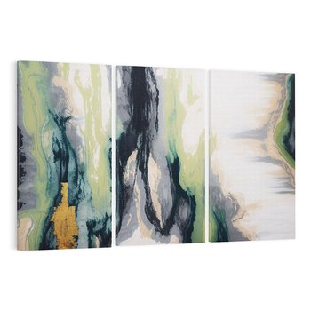 Obraz na płótnie 120x80 - Sfumowane zmysły artysty - rozmyte kolory, zieleń