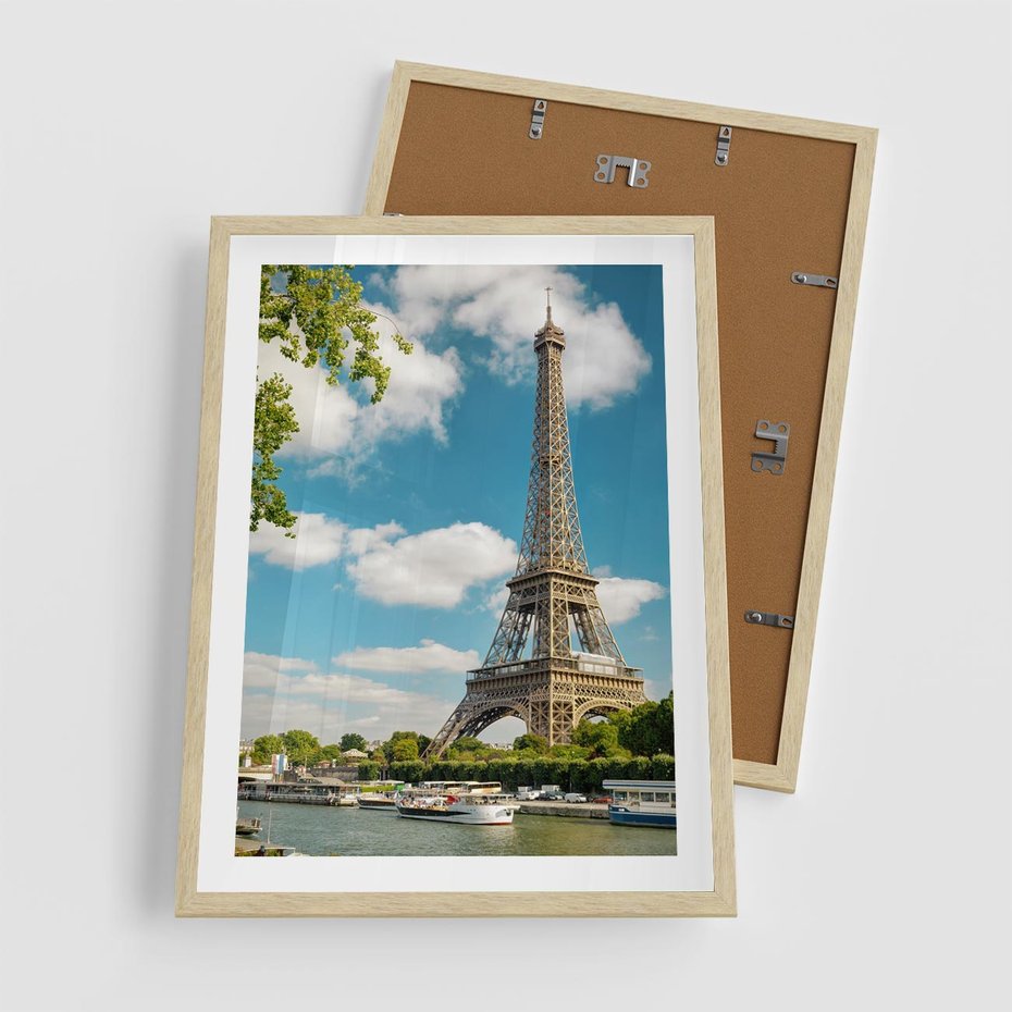 Plakat w ramie 50x70 - Paryż Eiffla - Paryż, Eiffla - rama drewno