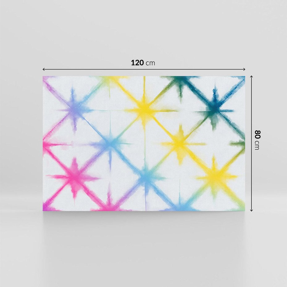 Obraz na płótnie 120x80 - Wibracje podświadomego hałasu - tęczowe kolorowe plamy, wybuchy