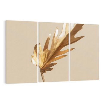 Obraz na płótnie 120x80 - Piękno w Detalu - złoty, liść